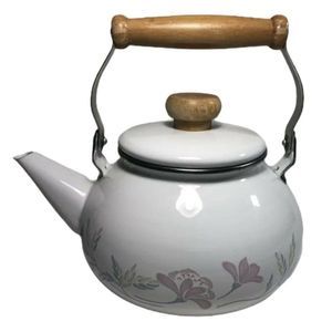 ENAMEL METAL Floral VINTAGE Tea Kettle Teapot